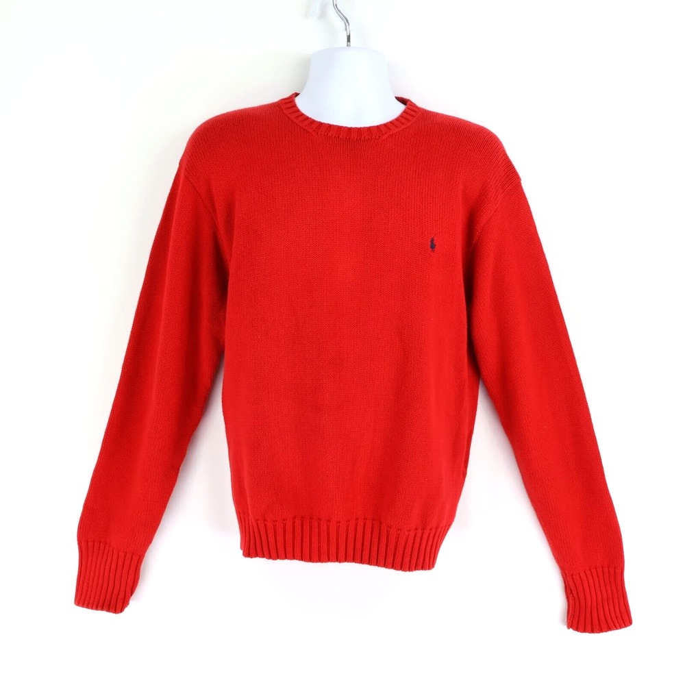 Polo by Ralph Lauren Sweater Mens Sz XL Red‎ 100% Cotton Comfort Soft Round Neck